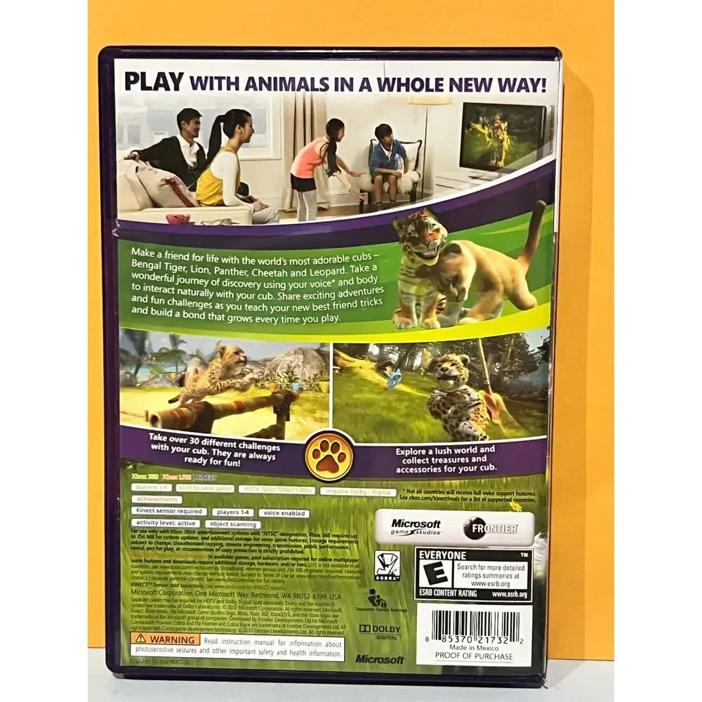 XBox 360 Kinectimals Game Good Condition Rated E